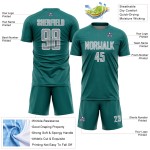 Sublimation Gray-White Geometric Uniform Jersey Custom Shape Soccer Sports Teal
