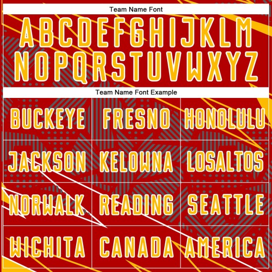 Red Sports Sublimation Jersey Uniform Lines Gold-White Soccer Custom