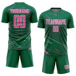 Kelly Sports Pink-White Sublimation Custom Uniform Soccer Lines Jersey Green