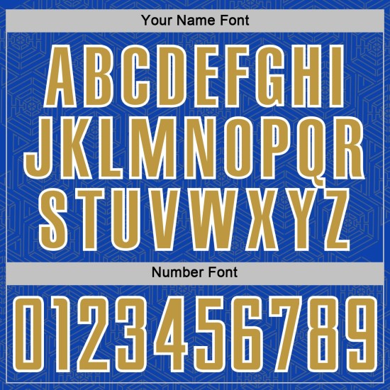 Sports Thunder Soccer Sublimation Shape Blue Geometric Jersey Uniform Gold-White Old Custom