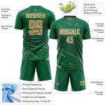 Soccer Sublimation Gold-White Lines Uniform Sports Green Custom Kelly Jersey Old