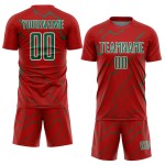 Red Sports Lightning Uniform Custom Kelly Jersey Soccer Green-White Sublimation